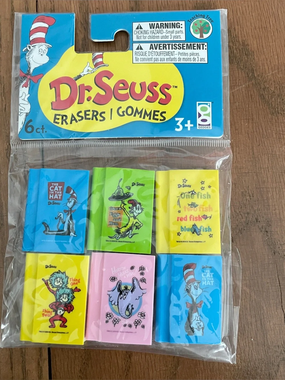 Dr Seuss Book themed Erasers Brand New